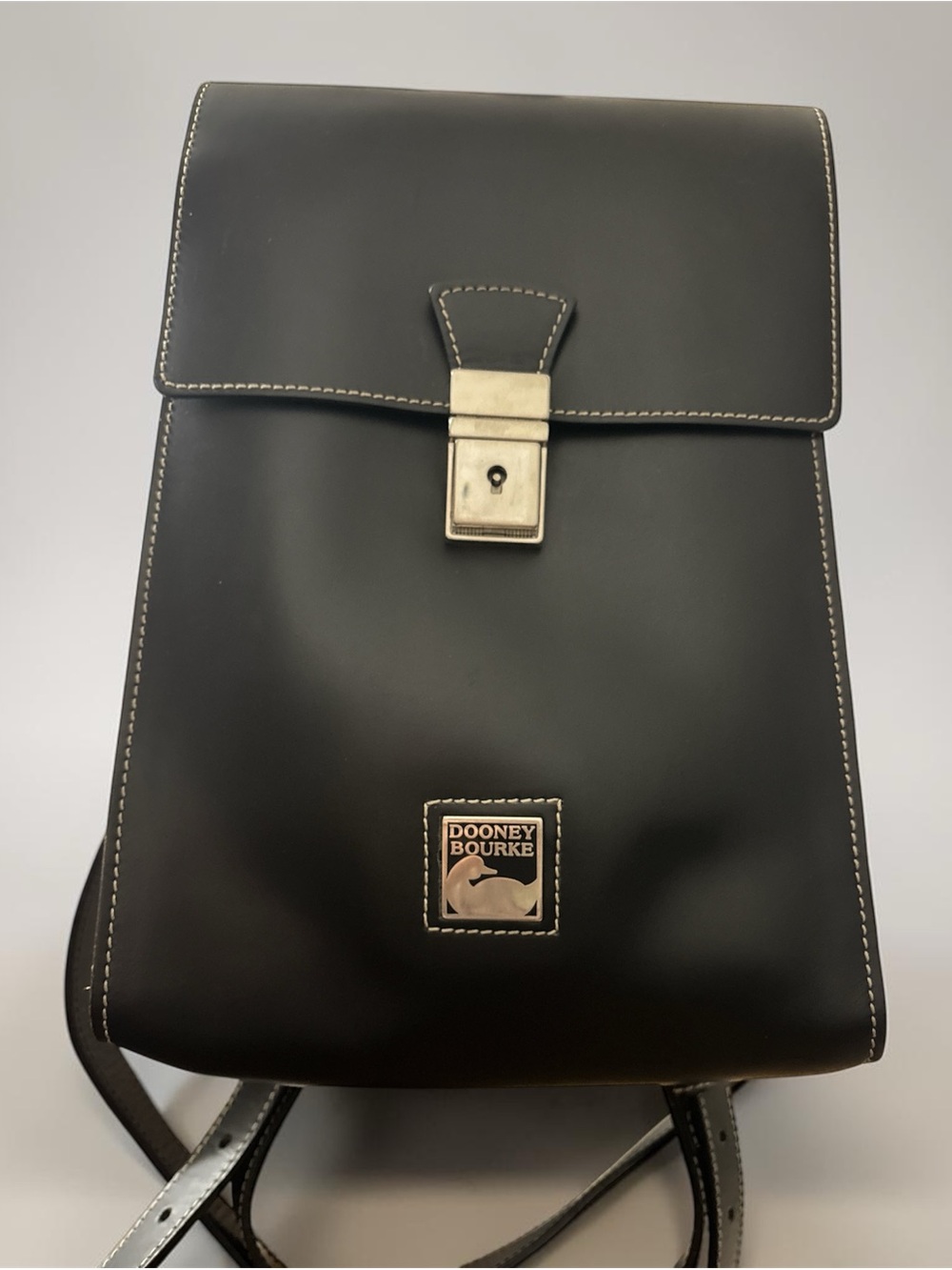 Dooney & Bourke Black Leather Backpack with Bamboo Top Handle-COA - Picture 4 of 7